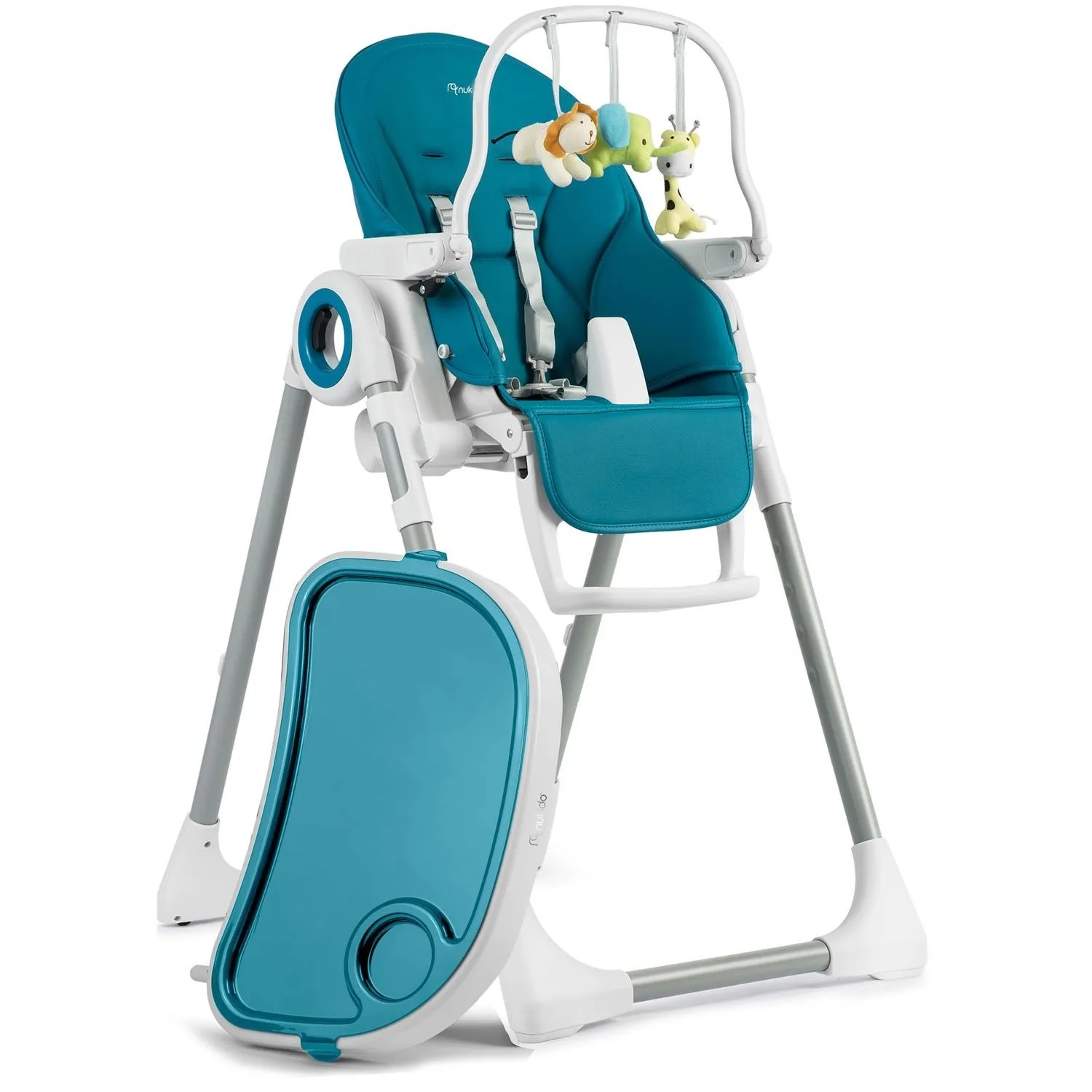 Krzesełko do karmienia ze stolikiem i pałąkiem, Belo, ciemnoniebieskie