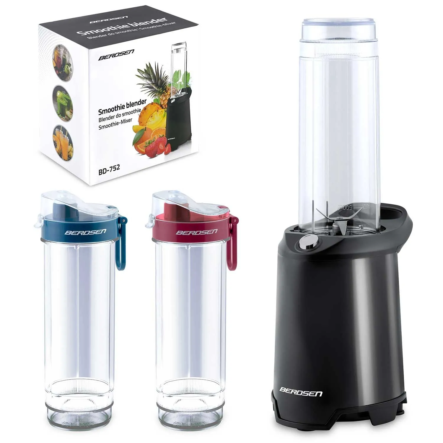 Blender do smoothie, 350W, Berdsen, czarny