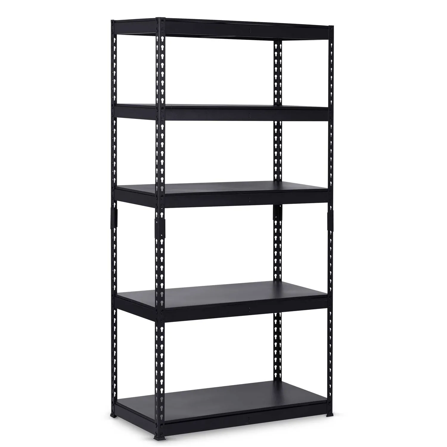 Regał metalowy, magazynowy, 90x45x183 cm, czarny