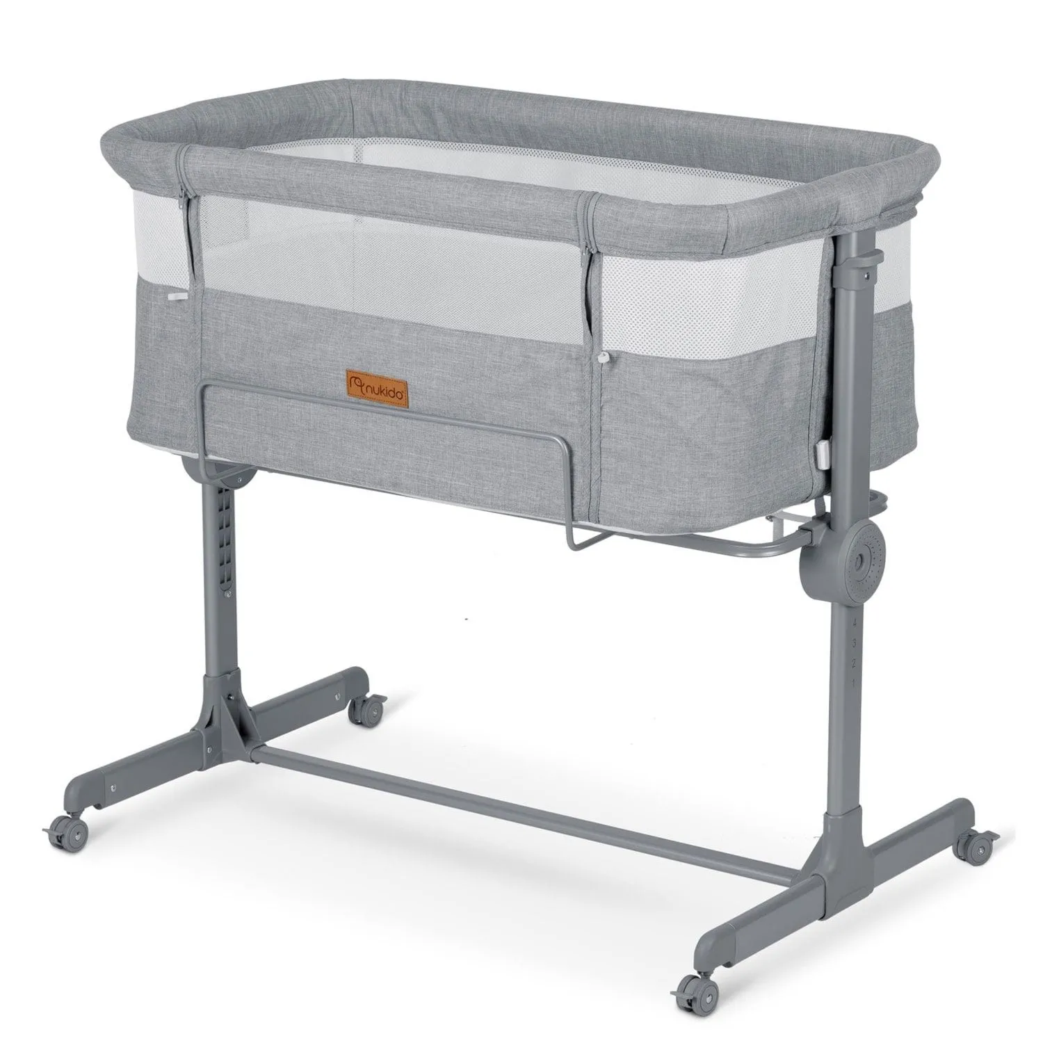 Łóżeczko dostawne, dziecięce, Nukido, szary