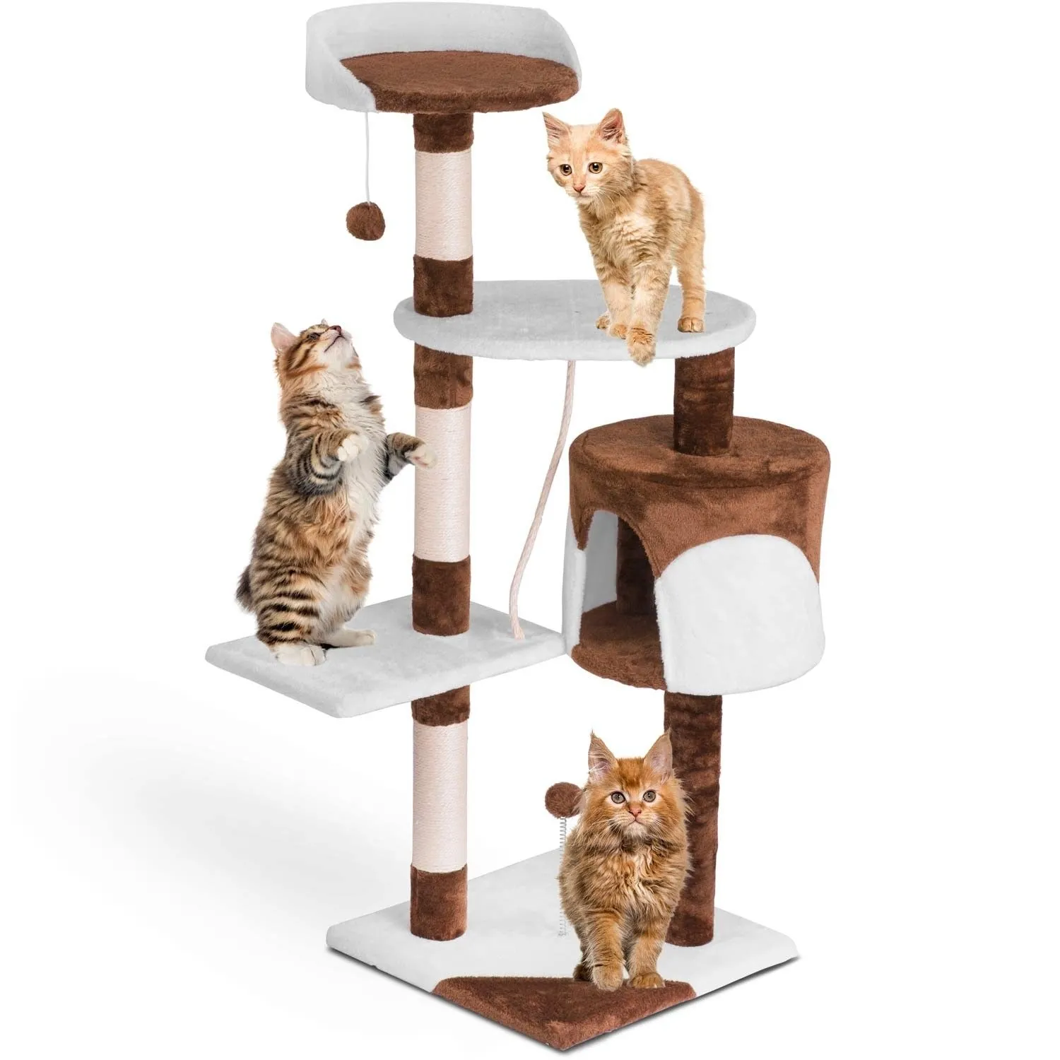 Drapak dla kota, 112 cm, DR-260, Pethaus, brązowo-biały