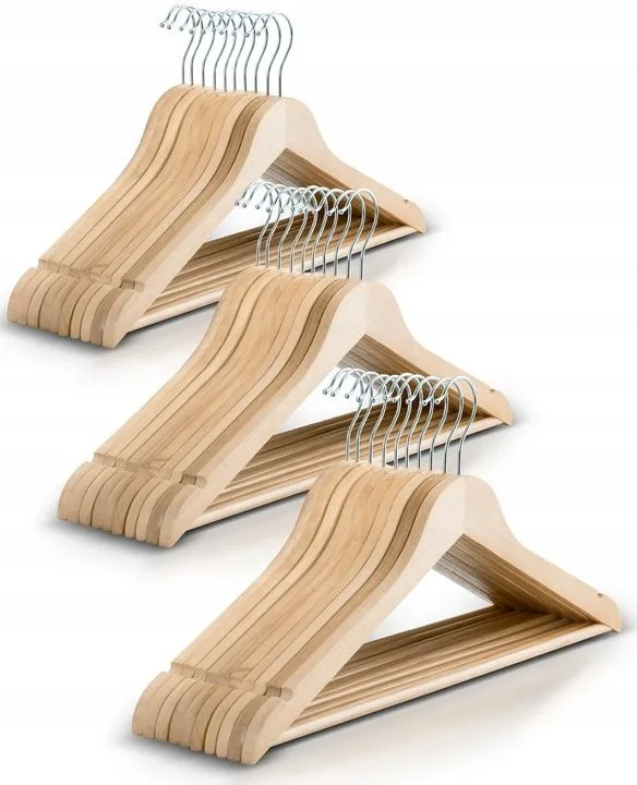 Wieszaki na ubrania, drewniane, 30 szt, Massido