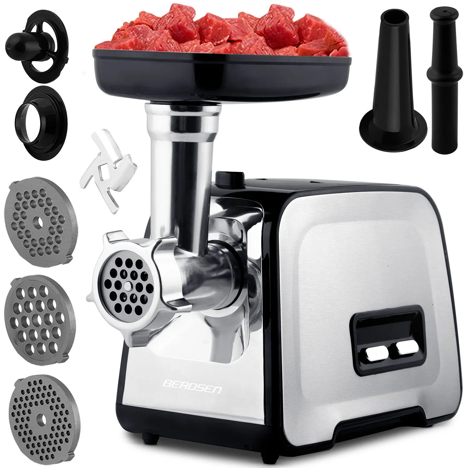 Maszynka do mielenia mięsa, elektryczna, Berdsen, srebrny