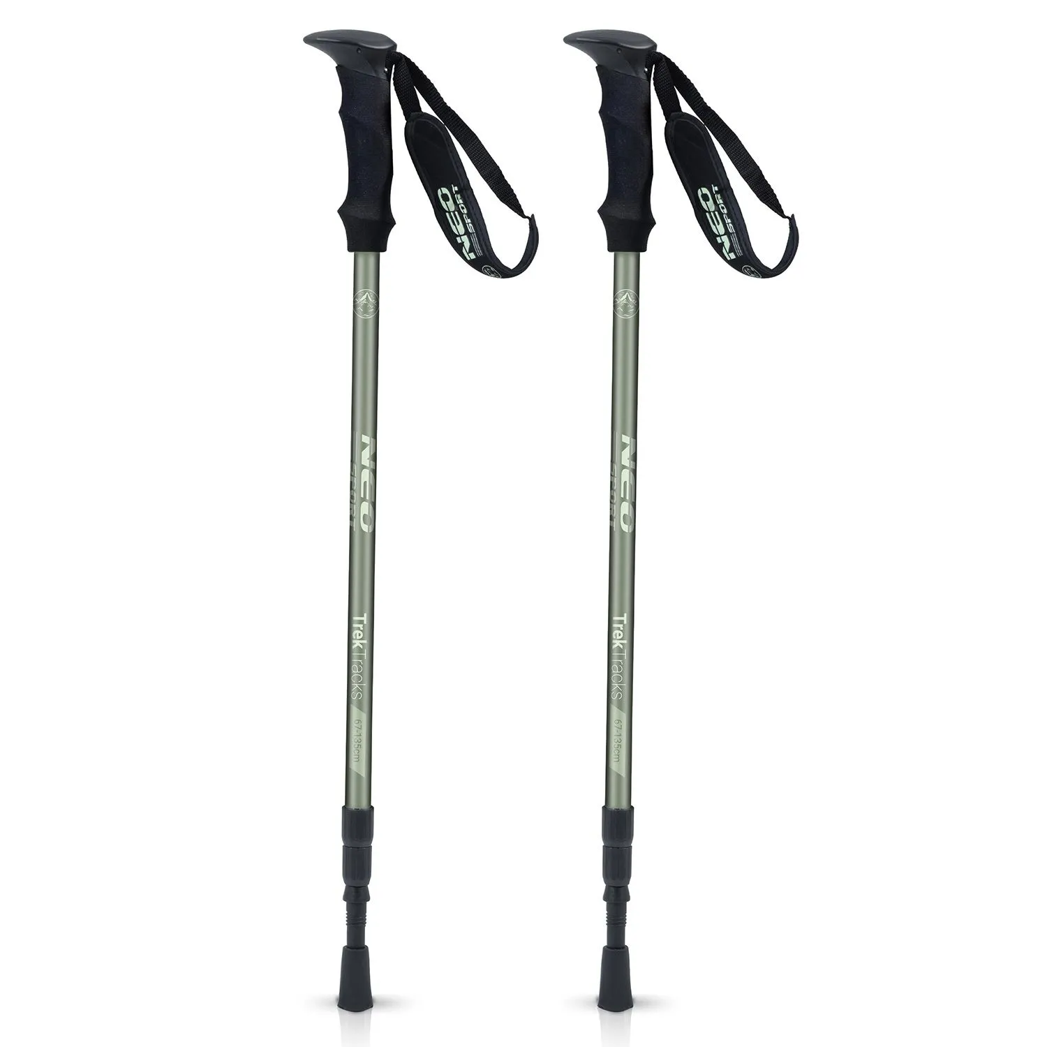 Kijki trekkingowe z pokrowcem, Neo-Sport, zielony