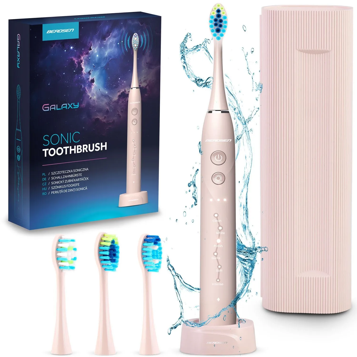 Szczoteczka soniczna do zębów, Berdsen Galaxy, różowa