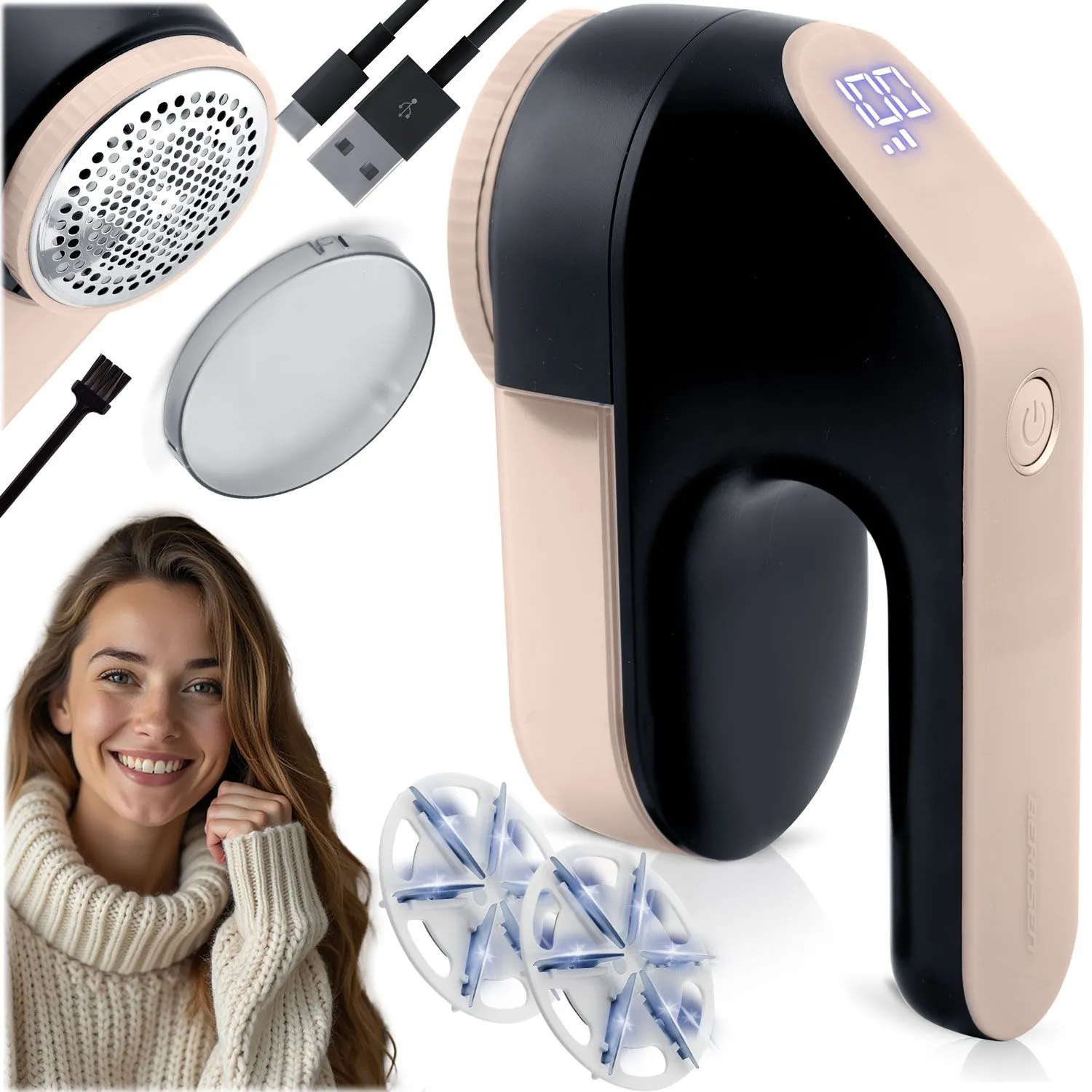 Elektryczna golarka do ubrań, Berdsen BD-391, beżowa