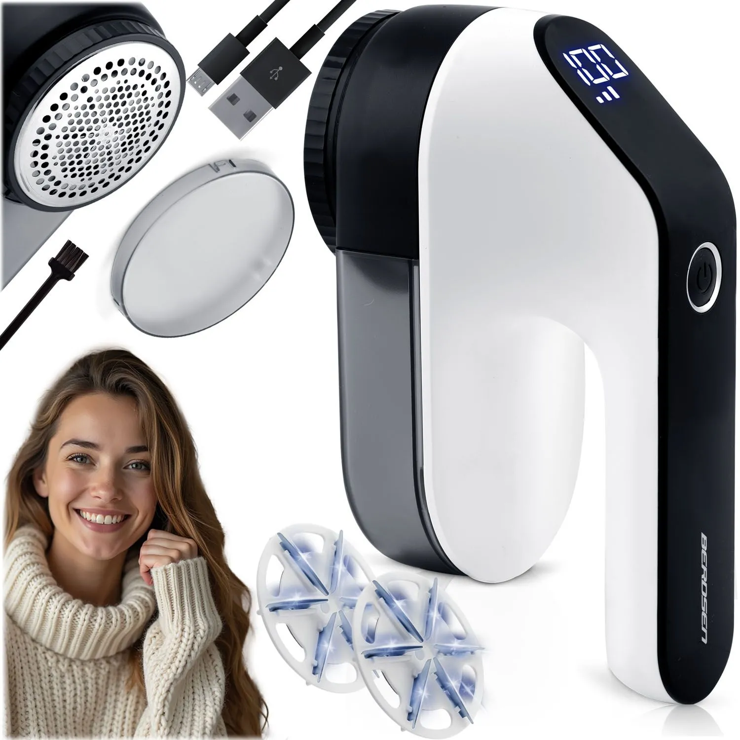 Elektryczna golarka do ubrań, Berdsen BD-391, biała