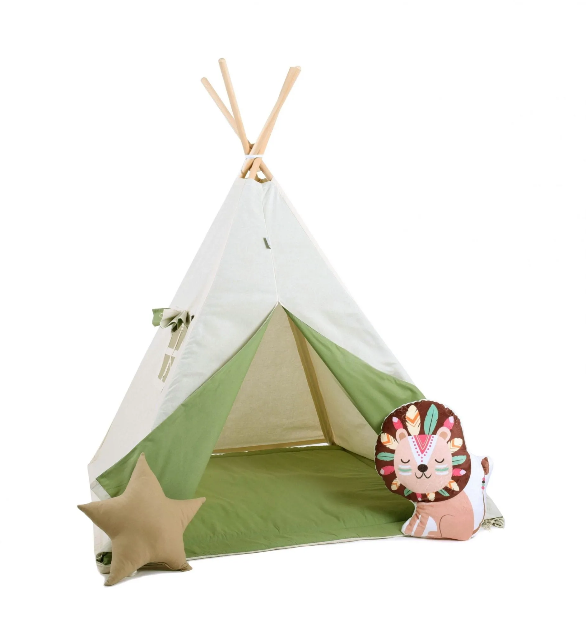 Namiot tipi dla dzieci, bawełna, lew, leśna polana