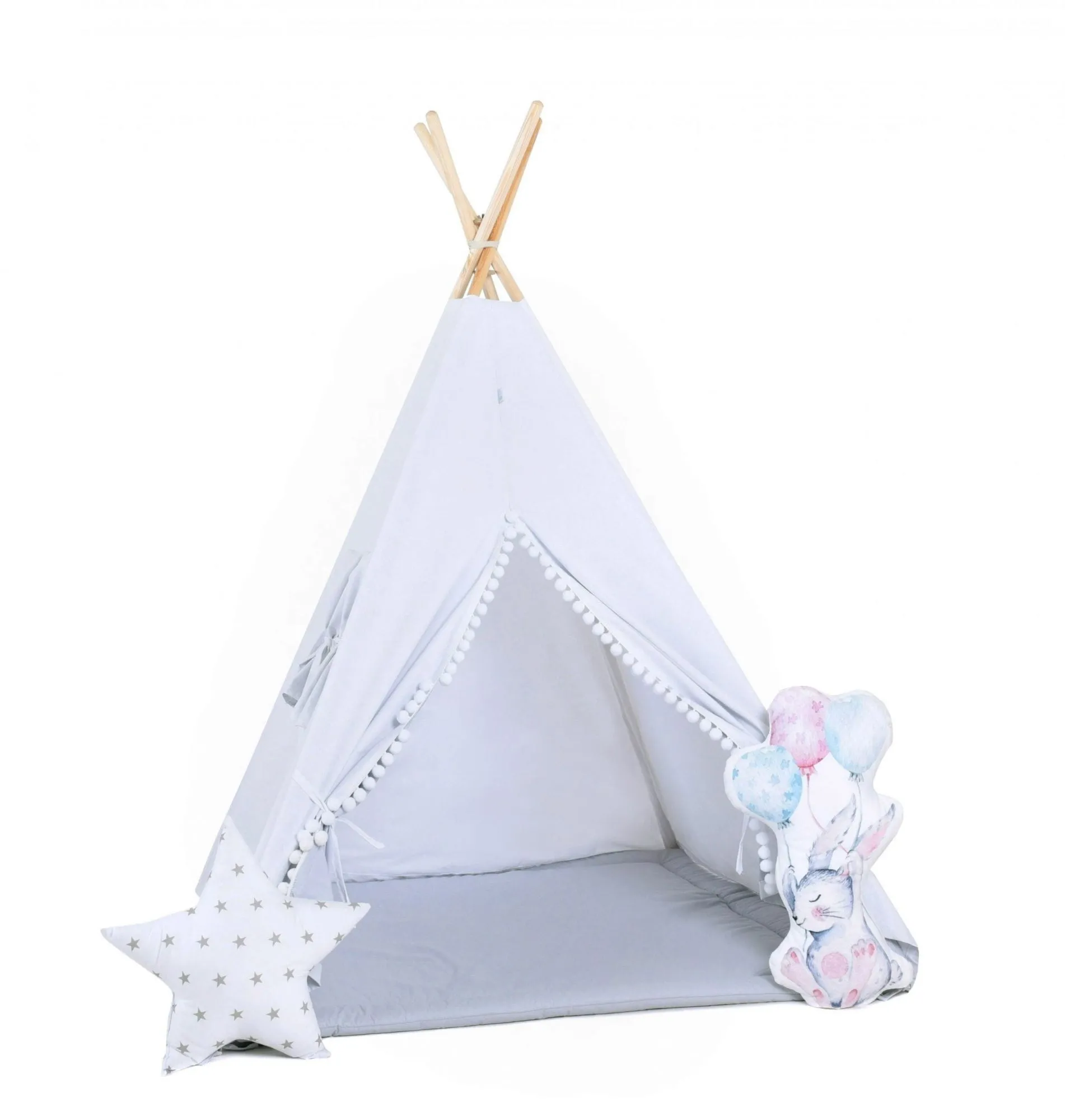 Namiot tipi dla dzieci, bawełna, okienko, królik, biały aniołek