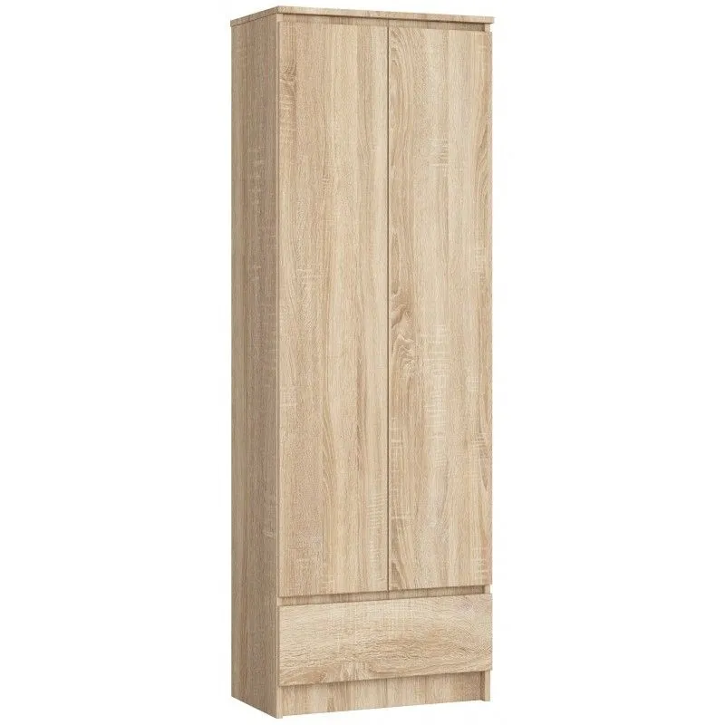 Regał biurowy, szafa, zamykany, 60x35x180 cm, dąb sonoma, mat