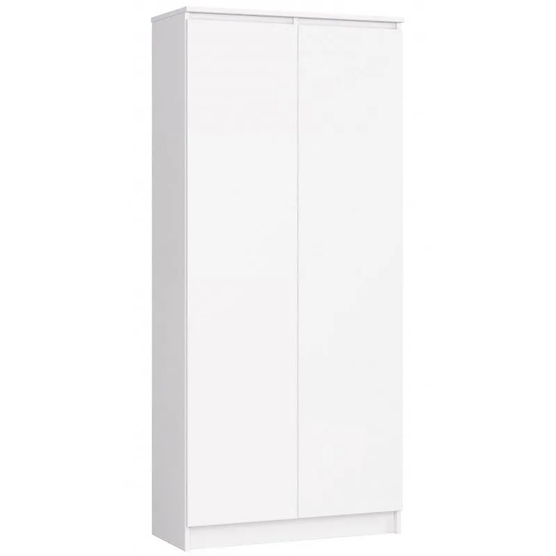 Regał do biura, domu, zamykany, 80x35x180 cm, biały, mat