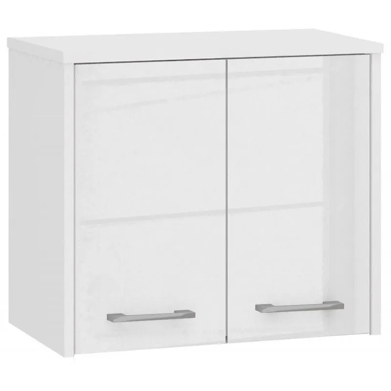 Szafka wisząca, witryna, fin, 60x23x60 cm, biel, połysk