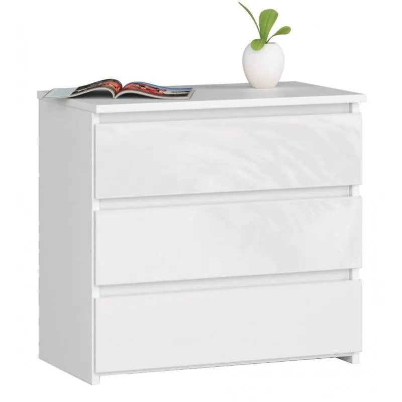 Szafka nocna, stolik, CL3, 60x35x57 cm, biel, połysk