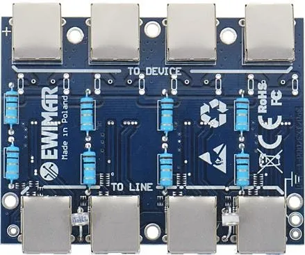 Moduł LAN z zabezpieczeniem przeciwprzepięciowym ECO z ochroną PoE EWIMAR PTF-54-ECO/PoE