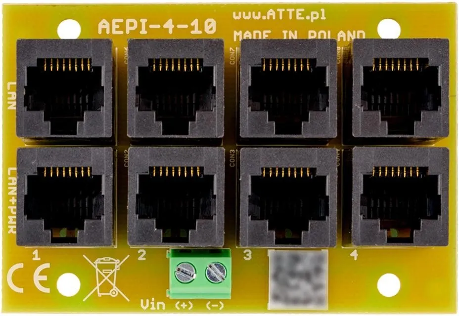 Adapter PoE PASSIVE 4 kanałowy 10/100 ATTE AEPI-4-10-OF