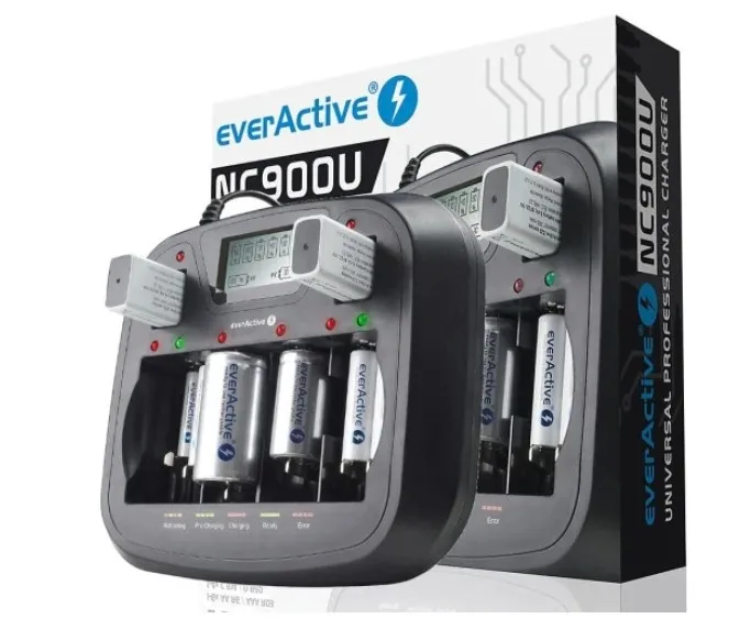 Ładowarka procesorowa do akumulatorków AA / AAA / C / D / 6F22 / 9V everActive NC-900U