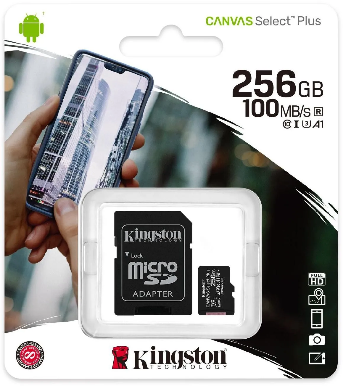 Karta pamięci microSD  Kingston Canvas Select Plus microSDXC C10 UHS-I 256GB