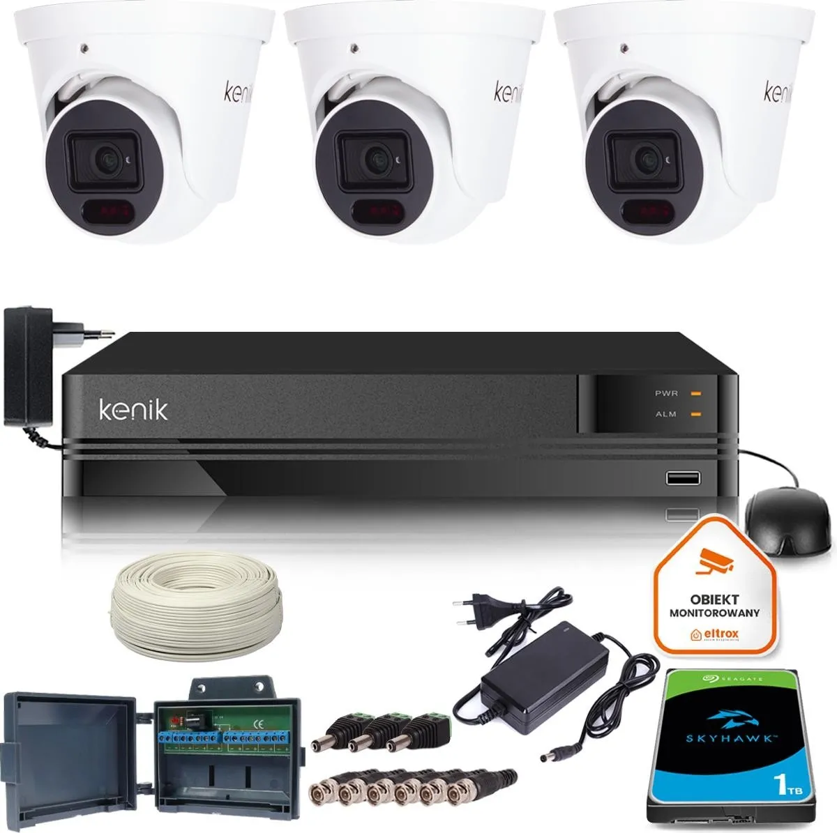 ZESTAW MONITORINGU DOMU 3 KAMERY FULL HD 3 lata gwarancji