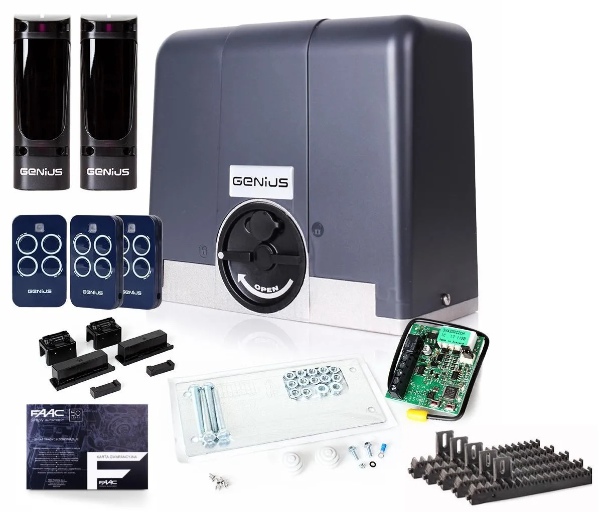 Zestaw Genius Blizzard 500 + listwy do 500kg bram przesuwnych