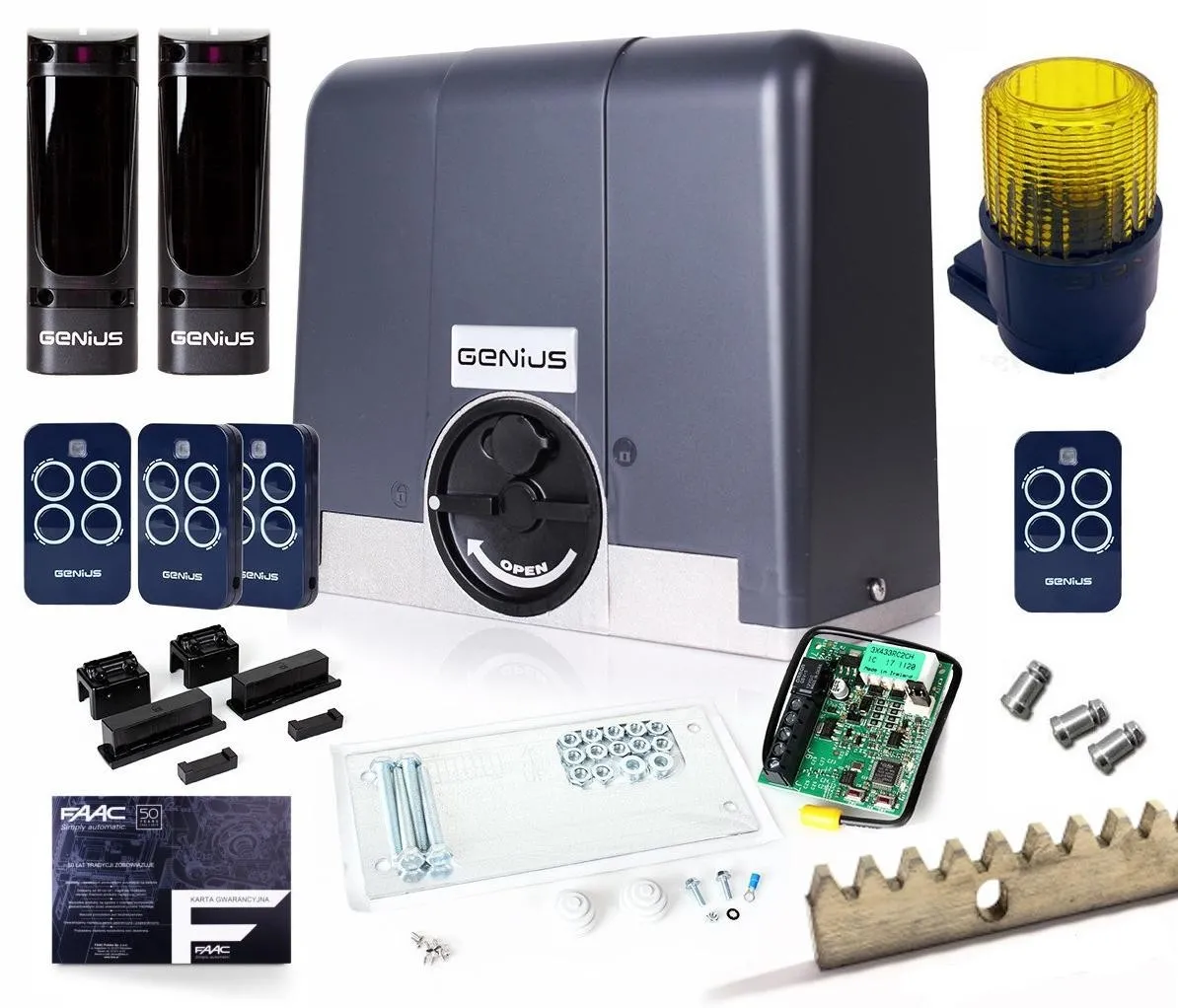 Zestaw GENIUS BLIZZARD 900 (4 piloty) + listwy + lampa