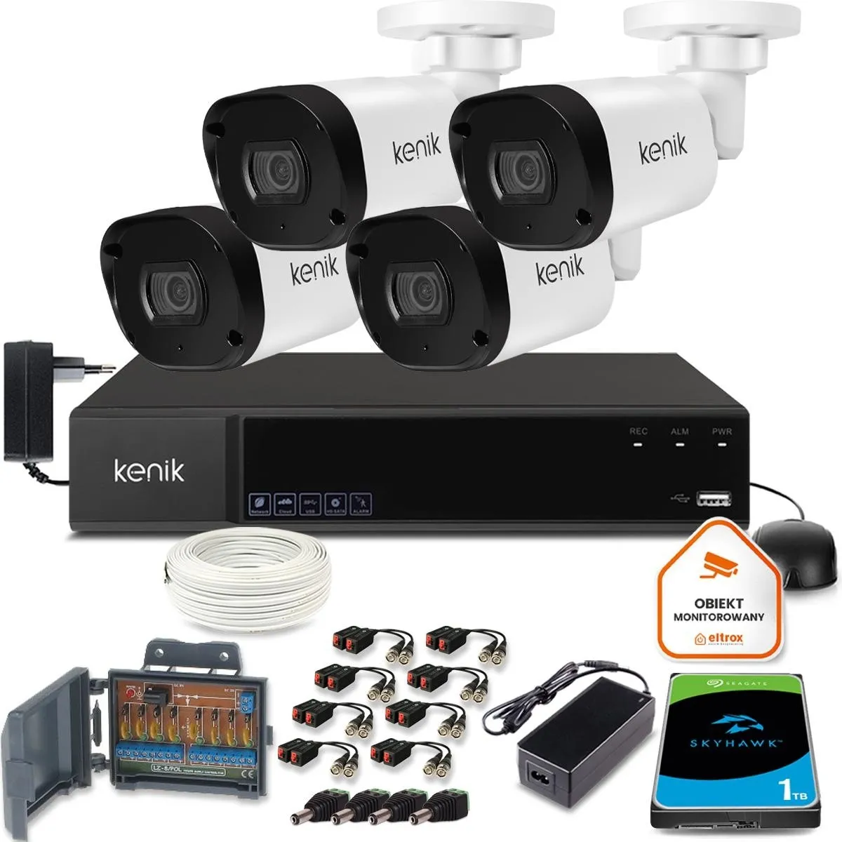 Zestaw monitoringu 4w1 KENIK 4 kamery 5MPX