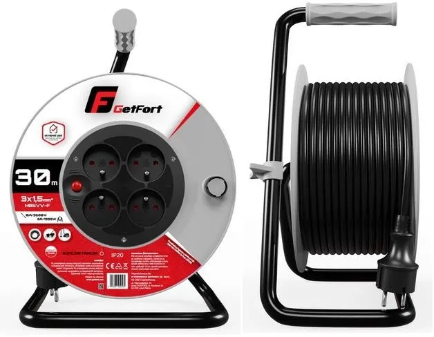 Przedłużacz bębnowy Getfort C30 3x1,5 H05VV-F 30m