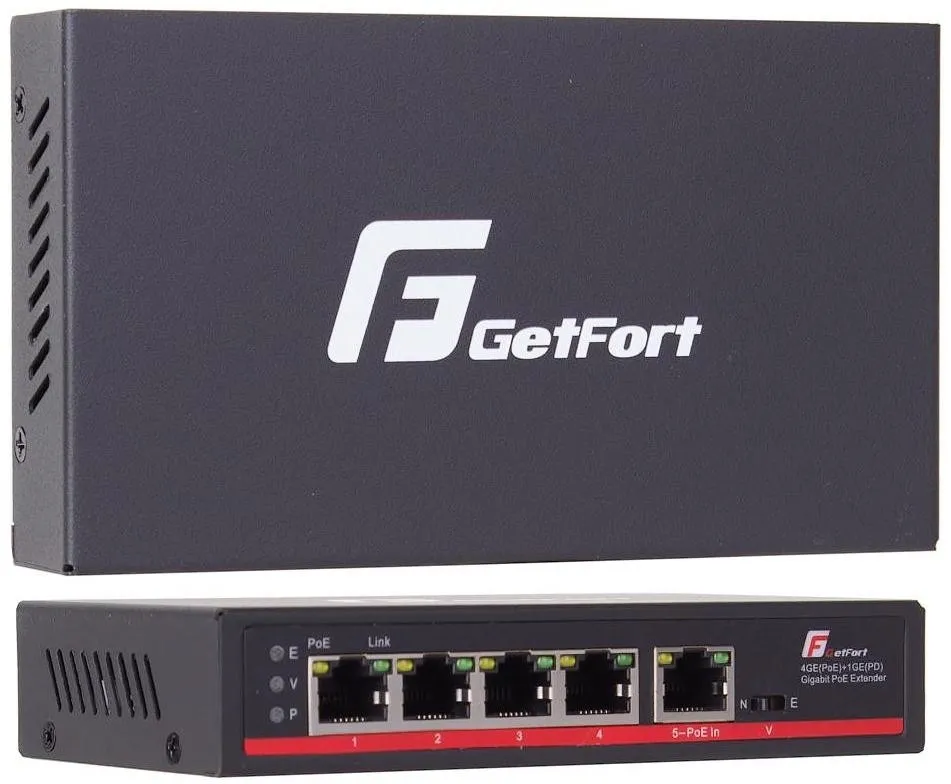 SWITCH POE GETFORT 4GE+1GE 90W (POE-IN)