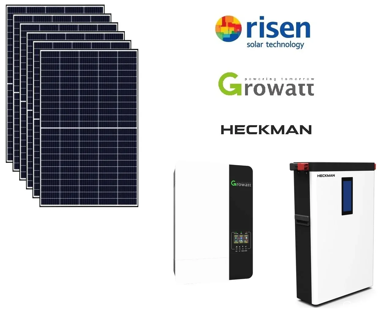 Zestaw off grid 2,64kW PV Risen, 3,5kW AC Growatt, 5kWh pojemności magazyn energii