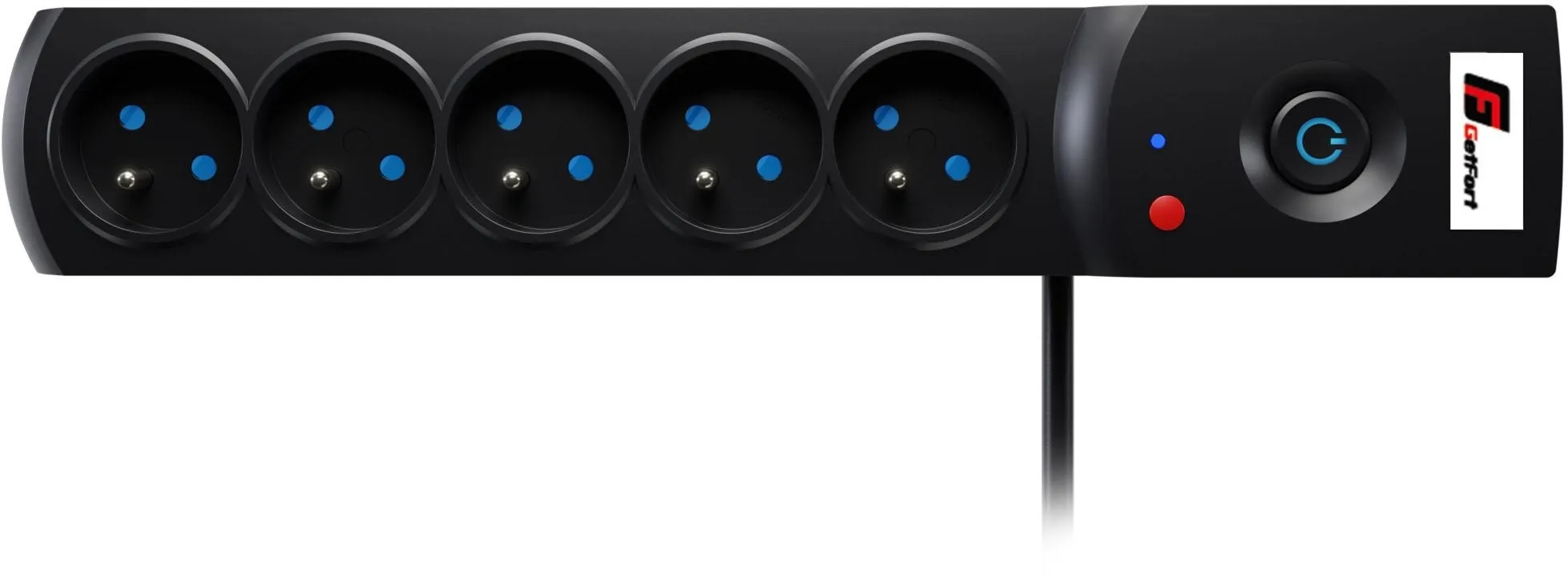 Listwa zasilająca antyprzepięciowa Getfort 5P 3m Czarna