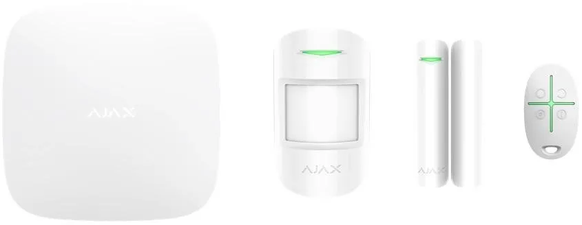 AJAX StarterKit (white) - Centrala, czujnik ruchu, kontaktron, pilot
