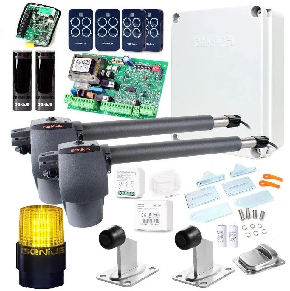 Zestaw Genius G-Bat 400 do bram 8m dwuskrzydłowych + (lampa, stopka, odboje, moduł Wi-Fi i 4 piloty)