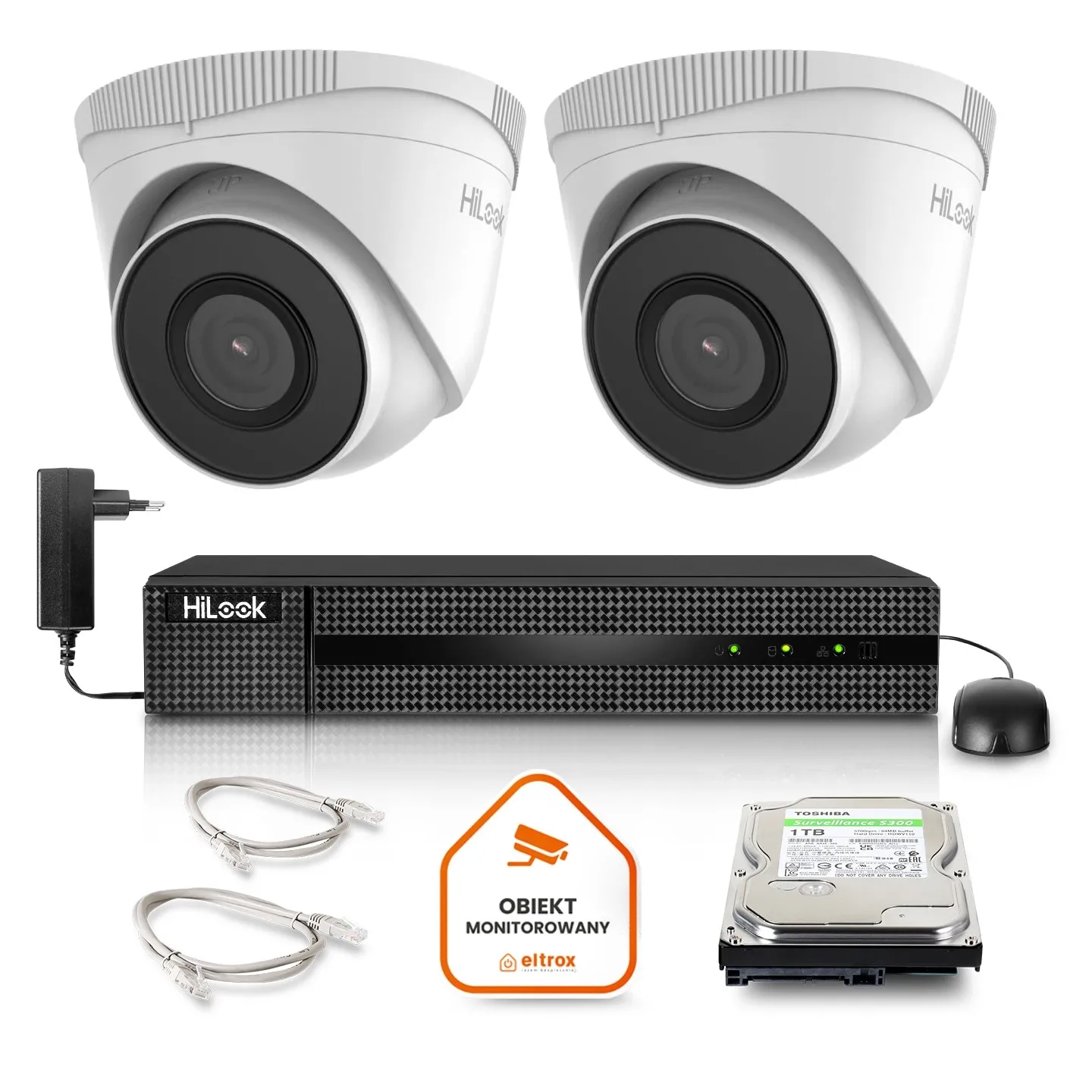 Zestaw monitoringu Hilook 2 kamer IP IPCAM-T5 1TB dysk