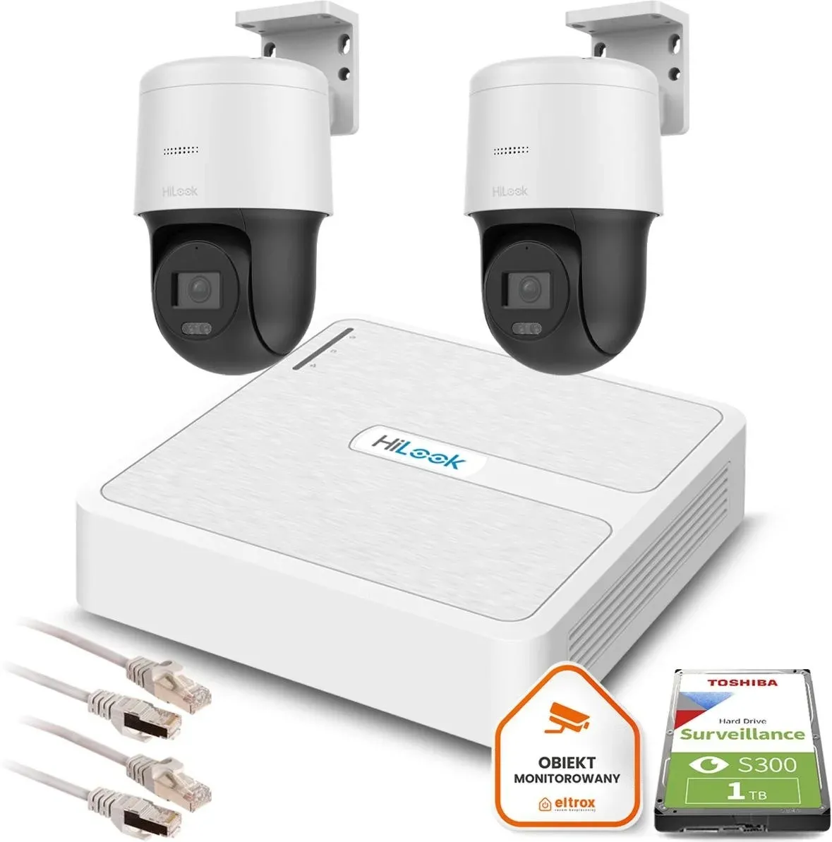 Zestaw monitoringu Hilook by Hikvision 2 kamery IP PTZ-N2MP 1TB dysk