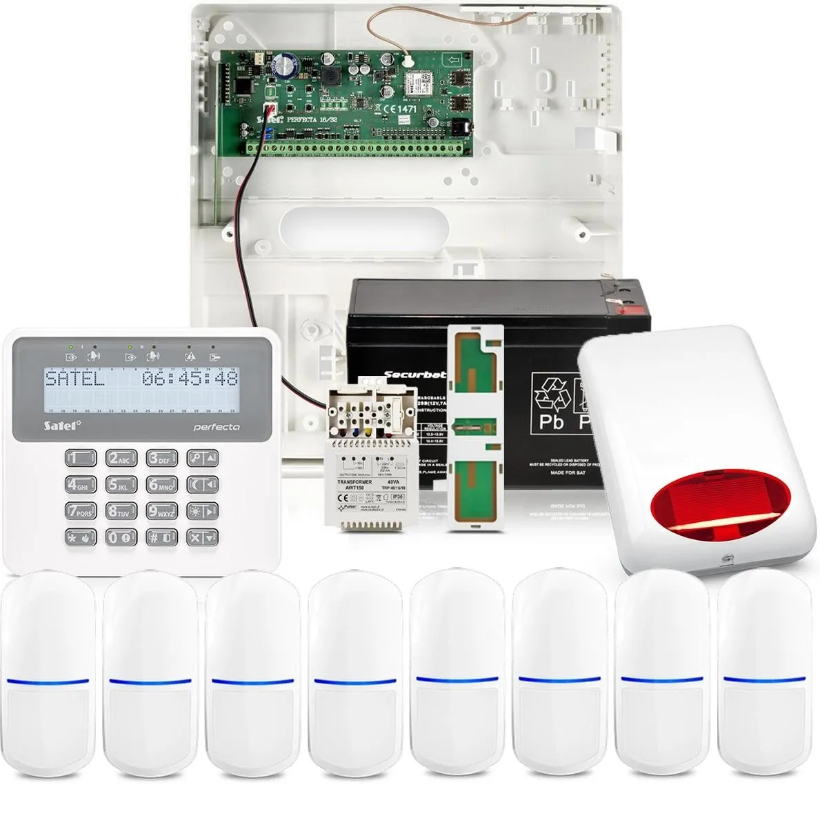 Zestaw alarmowy Satel Perfecta 16, 8x czujek ruchu, LCD, aplikacja mobilna