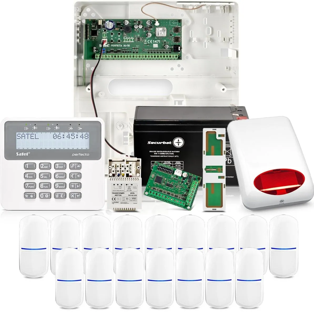 Zestaw alarmowy Satel Perfecta 16, 16x czujek ruchu, LCD, aplikacja mobilna