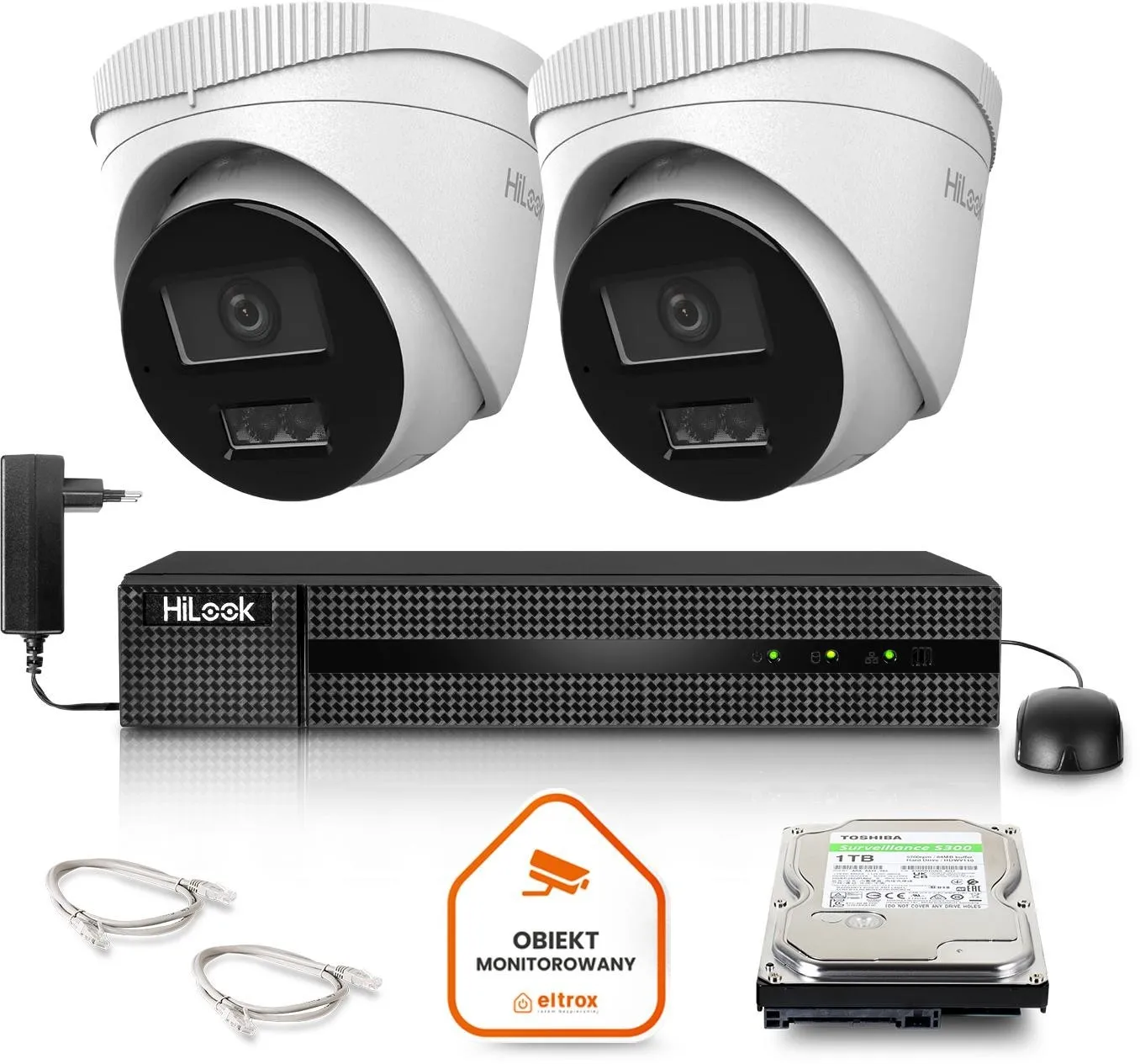 Zestaw monitoringu Hilook by Hikvision 2 kamer IP IPCAM-T6-30DL 6MP PoE