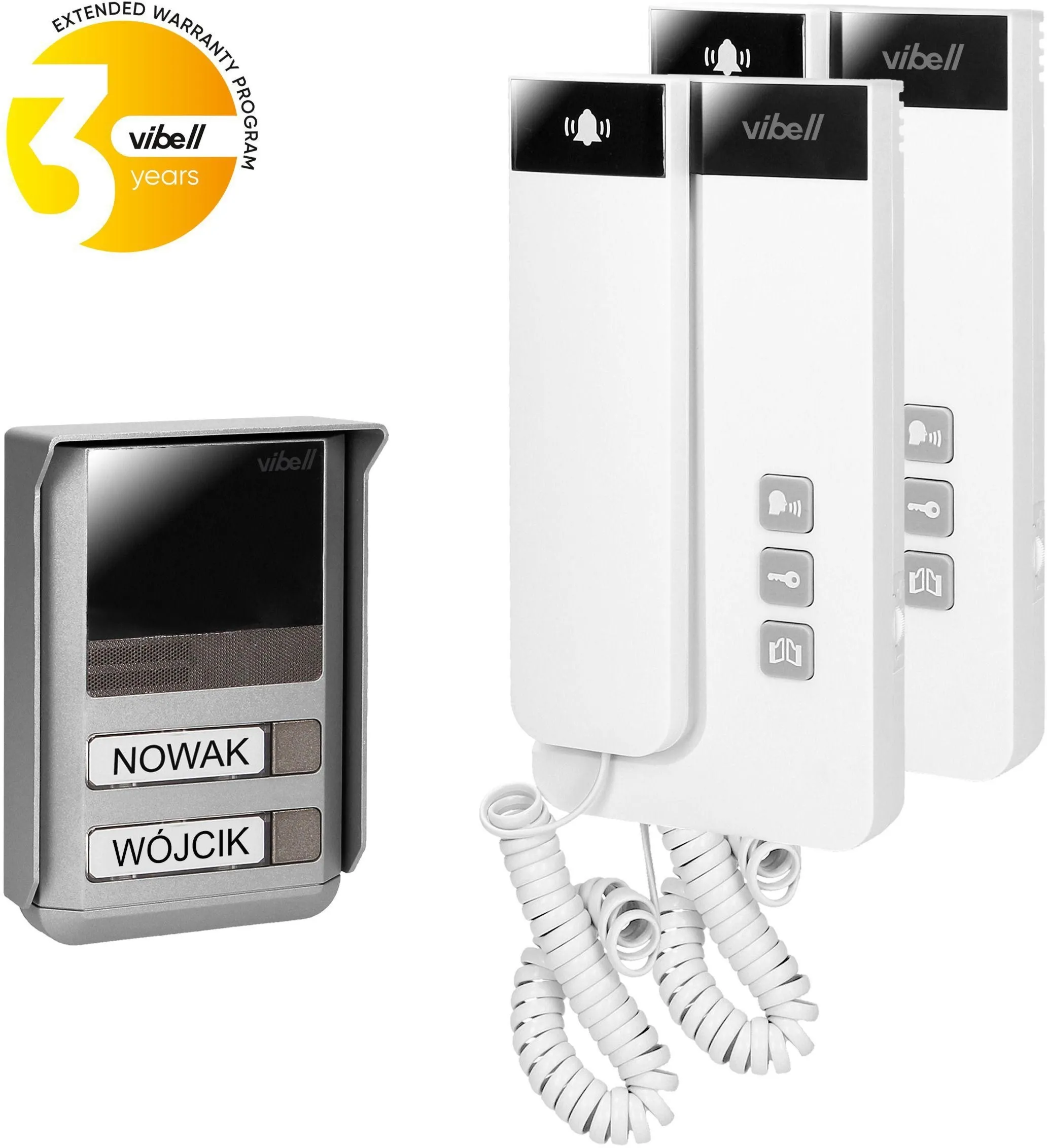 OUTLET_1: Domofon dwurodzinny 2-żyłowy Vibell (Orno) OR-DOM-SL-924