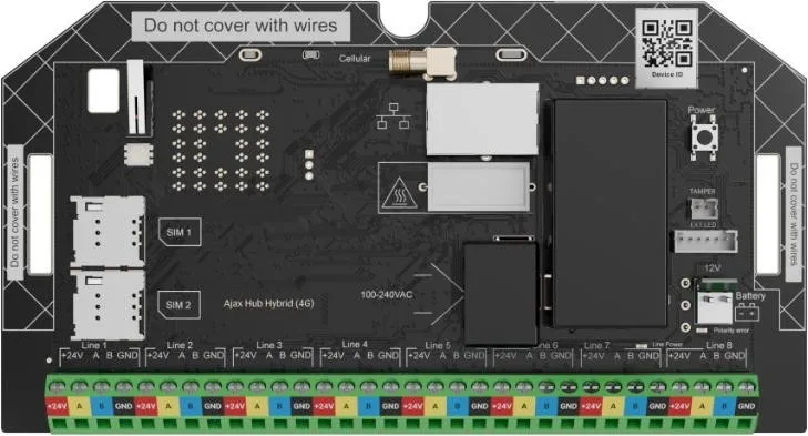AJAX Superior Hub Hybrid (4G) - Fibra (bez obudowy)