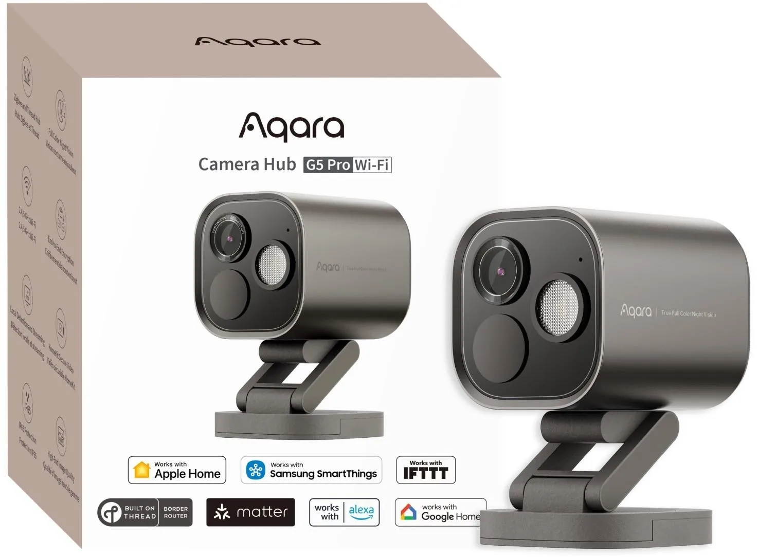Aqara Camera Hub G5 Pro Wi-Fi Szara | Kamera IP | 1520p, Zigbee, CH-C07D