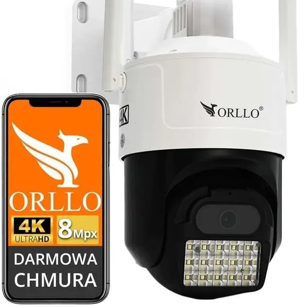 Kamera IP ORLLO Z17 Ultra 4K zewnętrzna obrotowa GSM na kartę SIM