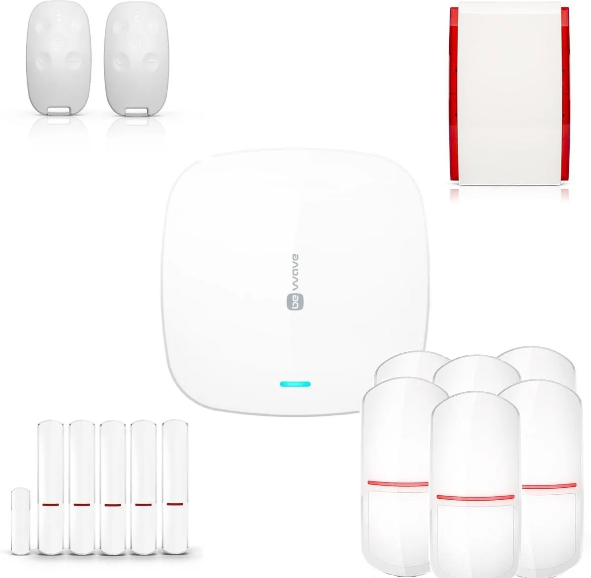 BE Wave by SATEL DIY Hub + Kontaktron x5 + PIRx6 + Syrena + Pilot x2