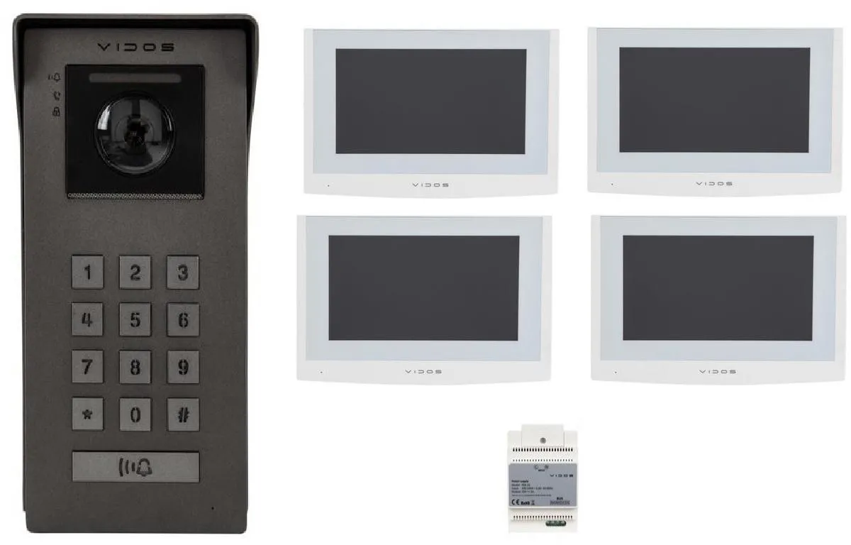 Wideodomofon VIDOS 2IP S200/4 x M200W-X