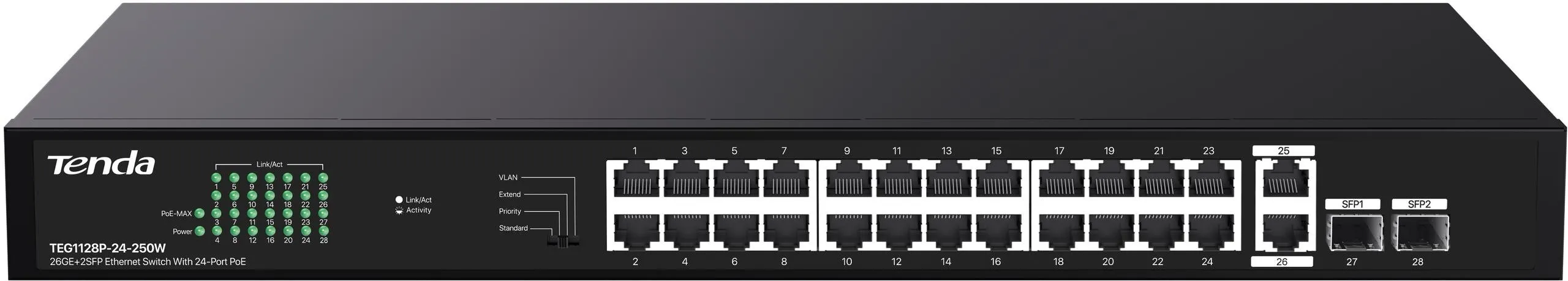 SWITCH POE TENDA TEG1128P-24-250W
