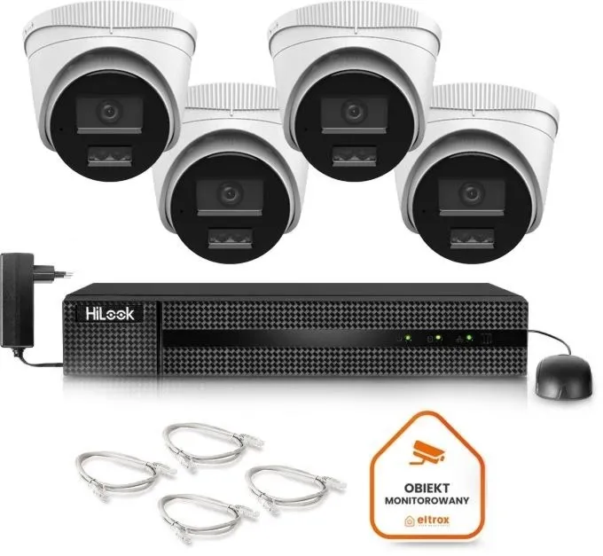 Zestaw monitoringu IP Hilook 4 kamery IPCAM-T8-30DL 2.8mm