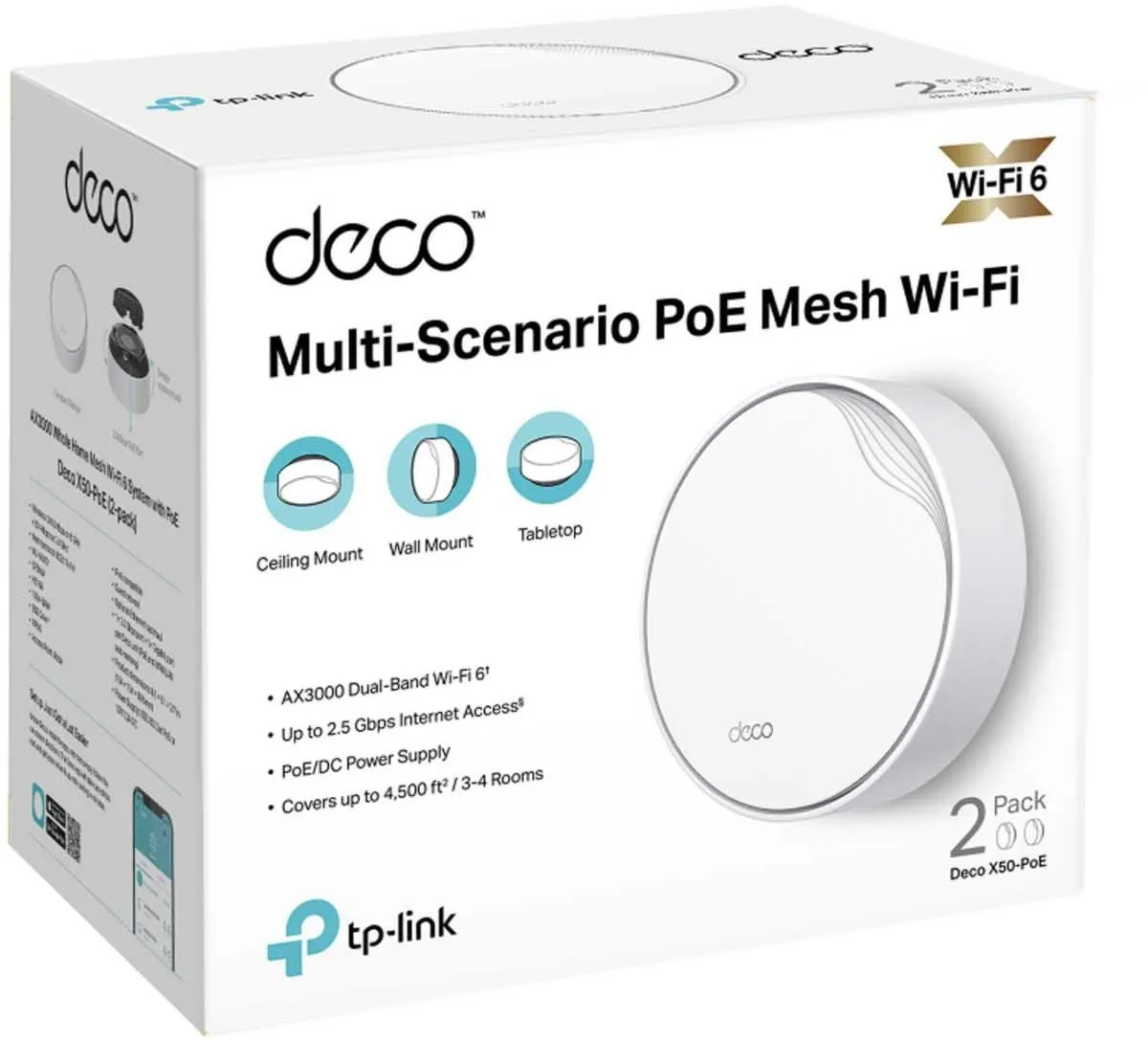DOMOWY SYSTEM WI-FI MESH TP-LINK DECO X50-POE(2-PACK)