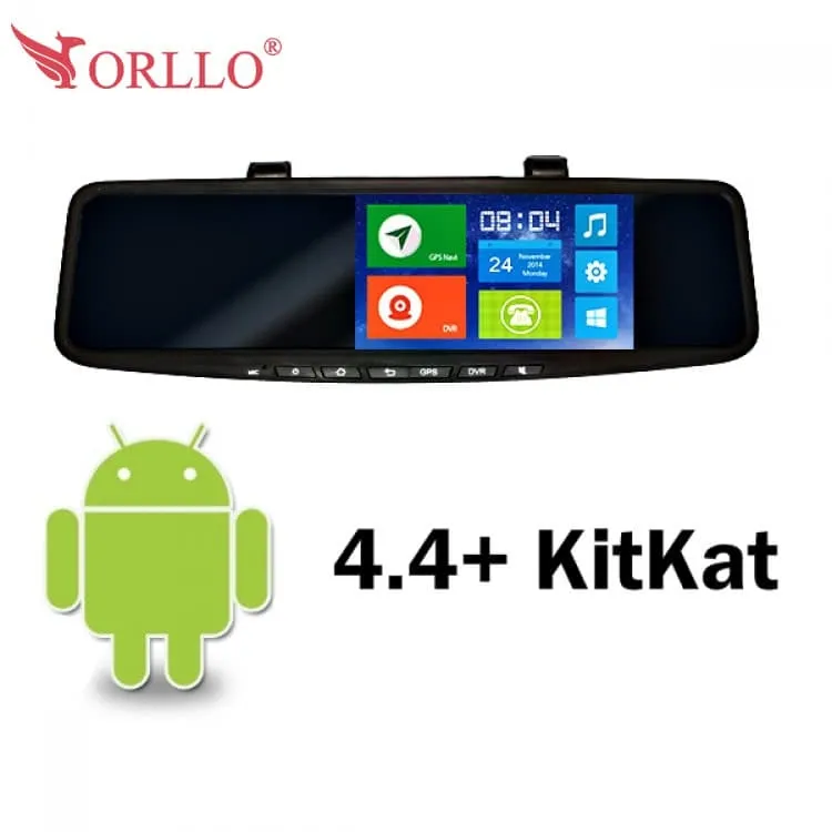 Kamera + kamera cofania + lokalizacja GPS + nawigacja samochodowa Orllo LX-400GT PRO - na lusterko, kamera przód i tył