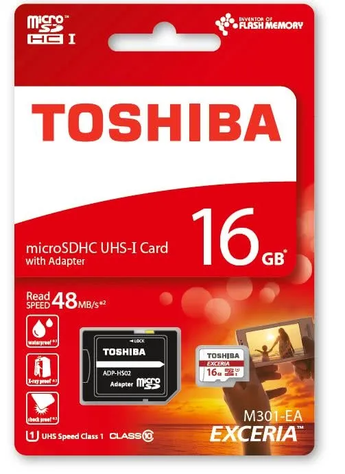 Karta pamięci micro SDHC 16GB TOSHIBA Exceria klasa 10 UHS1