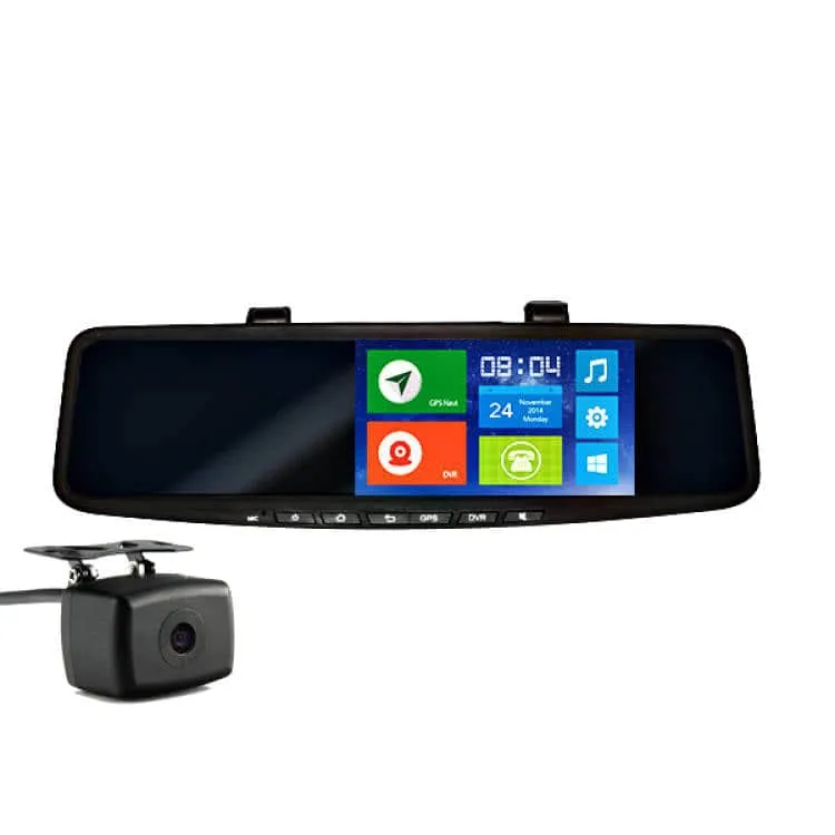 Kamera + kamera cofania + lokalizacja GPS + nawigacja samochodowa Orllo LX-400GT DUAL - na lusterko, kamera przód i tył