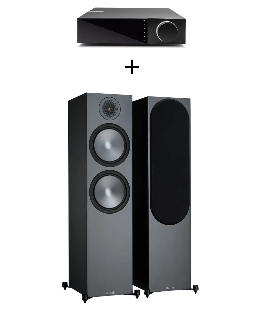 PROMO Zestaw kolumn Monitor Audio Bronze 500 + wzmacniacz strumieniowy Cambridge EVO 75 Kolor: Czarny