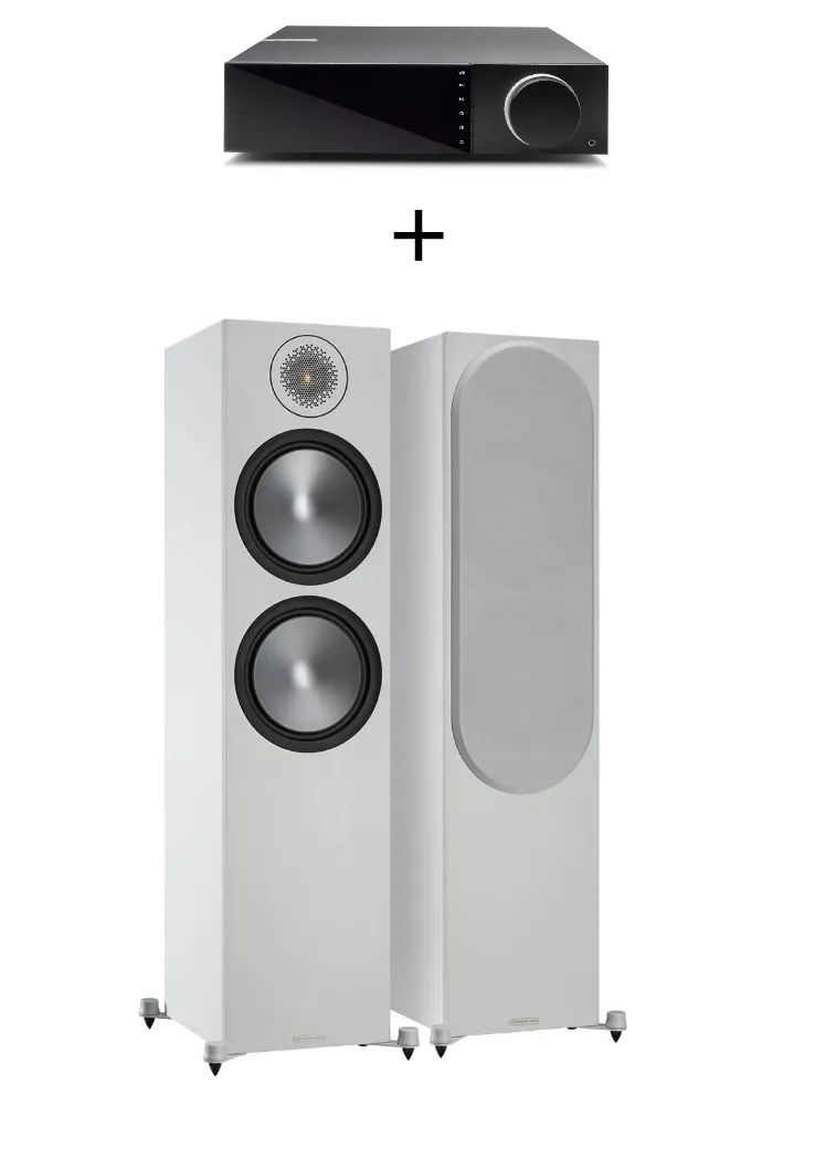 PROMO Zestaw kolumn Monitor Audio Bronze 500 + wzmacniacz strumieniowy Cambridge EVO 75 Kolor: Biały